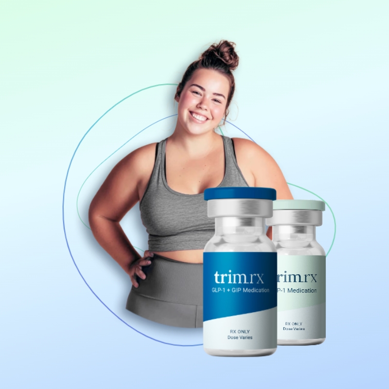 TrimRx GLP-1 wellness support vials for weight management routines